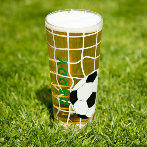 PERSONALISED FOOTBALL PINT GLASS