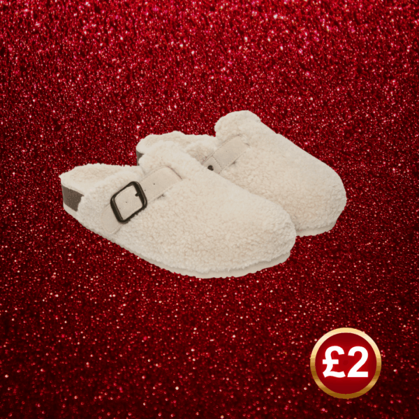 BORG CORKBED MULE SLIPPERS - WHITE COMPANY